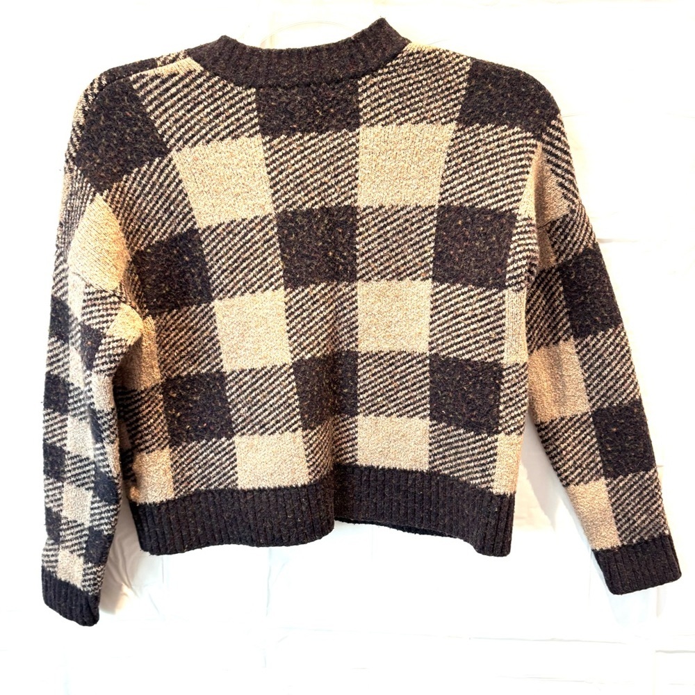 NWOT Madewell Plaid-Mix Colburne Cardigan Sweater Coziest Textured Yarn SZ XS - Picture 2 of 12
